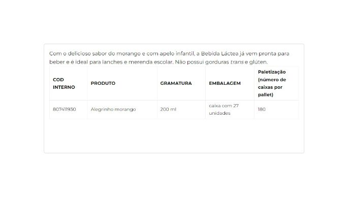 Bebida Láctea UHT sabor Morango 200ml cliente
