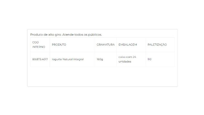 Iogurte Natural Integral 160g cliente