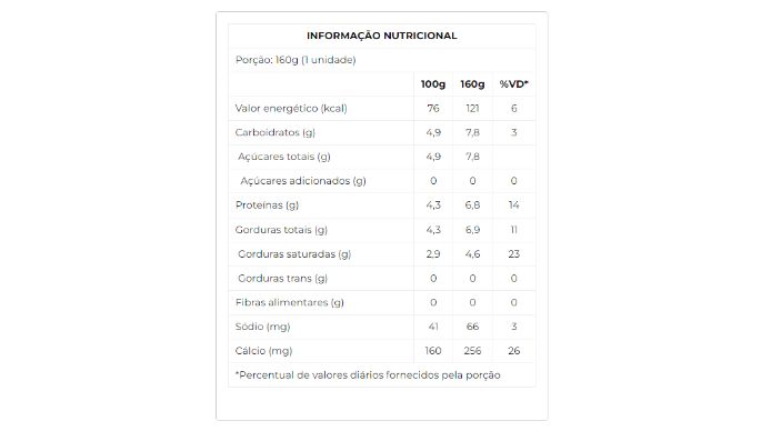 Iogurte Natural Integral 160g nutri