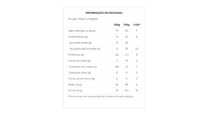Iogurte parcialmente desnatado com preparado de morango 170g nutri