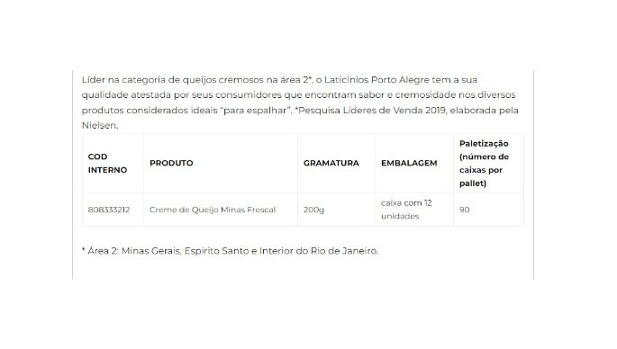 Creme de Queijo Minas Frescal cliente