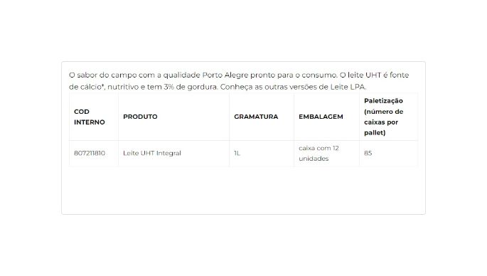 Leite UHT Integral cliente