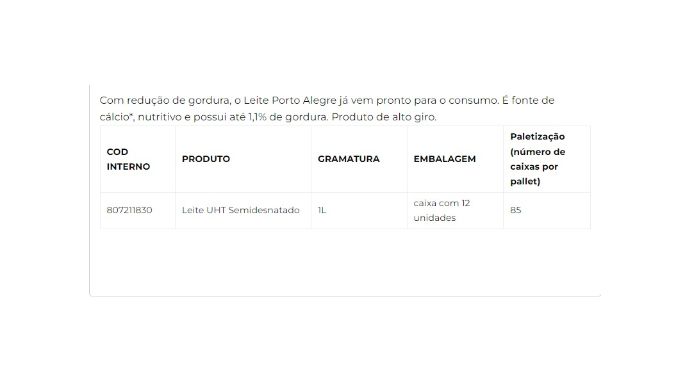 Leite UHT Semidesnatado cliente