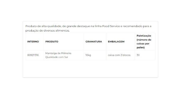 Manteiga de Primeira Qualidade com Sal 10kg cliente