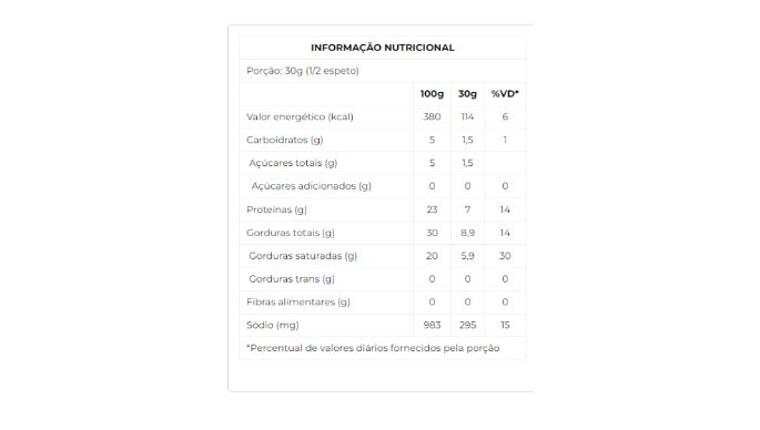 Queijo Coalho Espeto nutri