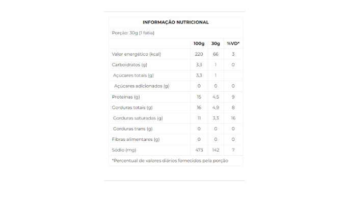 Queijo Minas Frescal 500g nutri