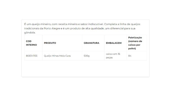 Queijo Minas Frescal 500g cliente