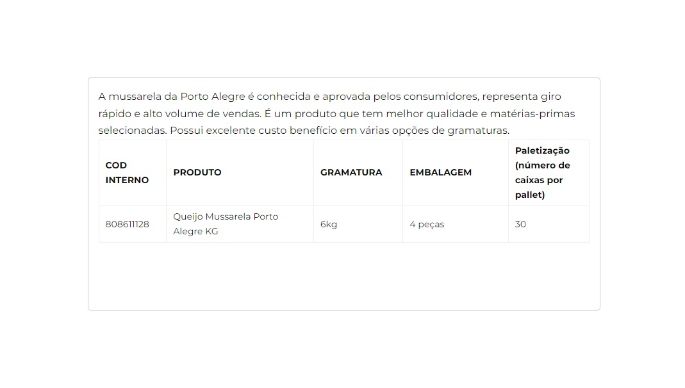 Queijo Mussarela 6kg cliente