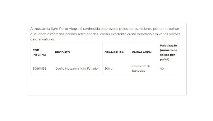 Queijo Mussarela Light Fatiado 500g cliente