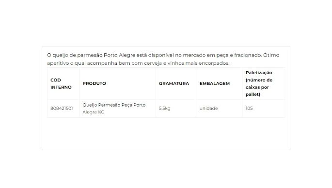 Queijo Parmesão Peça cliente