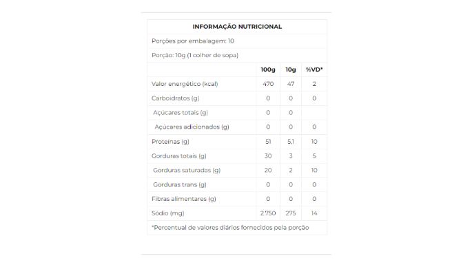 Queijo Parmesão Ralado 100g nutri