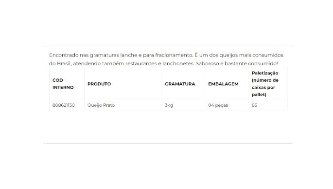 Queijo Prato 3kg cliente