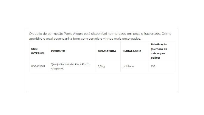 Queijo Parmesão Peça cliente