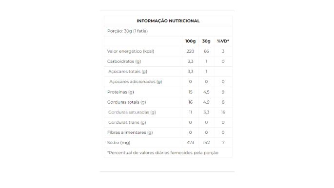 Queijo Minas Frescal 500g nutri