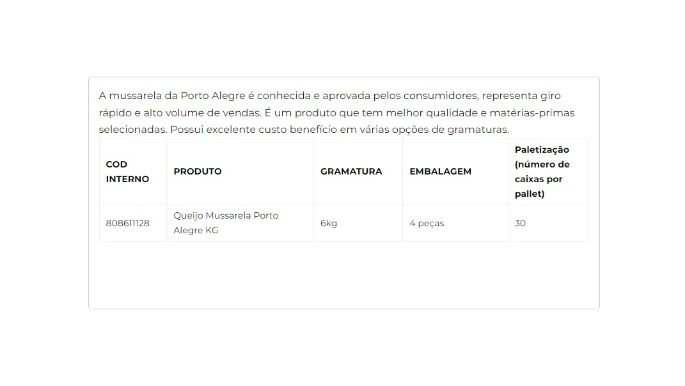 Queijo Mussarela 6kg cliente