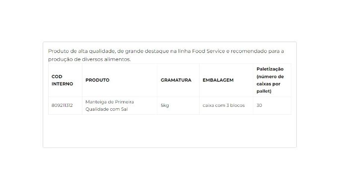 Manteiga de Primeira Qualidade com Sal 5kg cliente