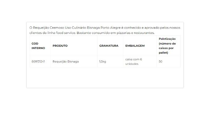 Requeijão Cremoso Uso Culinário Bisnaga 1,5kg cliente