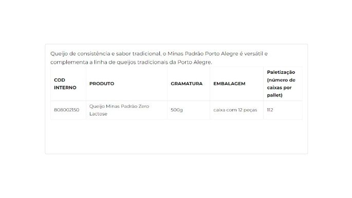 Queijo Minas Padrão Zero Lactose cliente